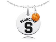 Syracuse Orangemen Necklace with Crystal Ball Accent