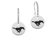 Southern Methodist Mustangs Round Charm and CZ Earring