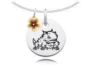 Texas Christian Horned Frogs Necklace with Flower Charm