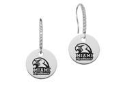 Miami Redhawks Round Charm and CZ Earring