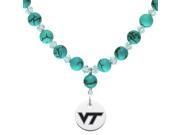 Virginia Tech Hokies Turquoise Necklace with Round Charm
