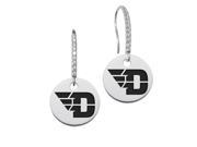 Dayton Flyers Round Charm and CZ Earring