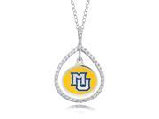 Marquette Golden Eagles Sterling Silver and CZ Necklace