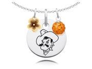 Oklahoma State Cowboys Necklace with Flower Charm