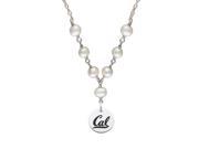 California Golden Bears Tin Cup Pearl Necklace with Round Charm