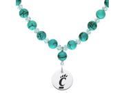 Cincinnati Bearcats Turquoise Necklace with Round Charm