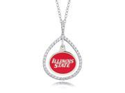 Illinois State Redbirds Sterling Silver and CZ Necklace