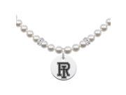Rhode Island Rams Pearl Necklace with Round Charm