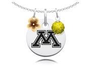 Minnesota Golden Gophers Necklace with Flower Charm