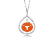Texas Longhorns Sterling Silver and CZ Necklace