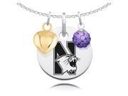 Northwestern Wildcats Necklace with Charm Accents
