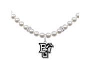 Bowling Green Falcons White Pearl Cutout Necklace