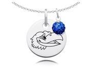 Kansas Jayhawks Necklace With Crystall Ball Accent