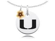 Miami Hurricanes Necklace with Flower Charm