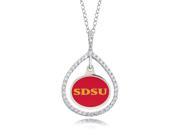 San Diego State Aztecs Sterling Silver and CZ Necklace