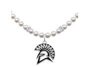 San Jose State Spartans White Pearl Cutout Necklace