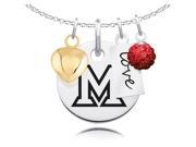 Miami Redhawks Necklace With Heart Color and Love