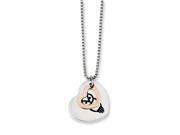 Chi Omega Stainless Steel Two Tone Heart Necklace