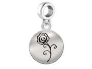 Alpha Omicron Pi Sterling Silver Round Drop Charm