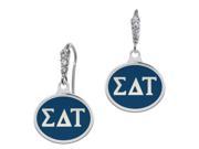 Sigma Delta Tau Enamel CZ Cluster Earrings
