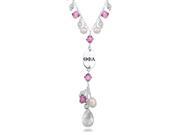 Theta Phi Alpha Pink Crystal and Pearl Necklace
