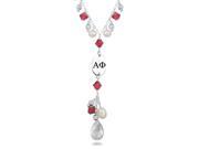 Alpha Phi Swarovski Crystal and Pearl Necklace