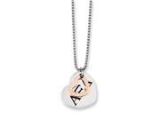 Alpha Xi Delta Stainless Steel Two Tone Heart Necklace