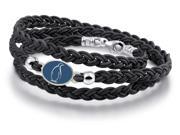 Theta Phi Alpha Black Leather Wrap Bracelet