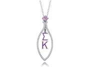 Sigma Kappa Lavalier and CZ Necklace