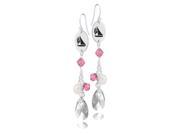 Sigma Sigma Sigma Pink Crystal and Pearl Earrings