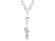 Alpha Xi Delta Crystal and Pearl Necklace