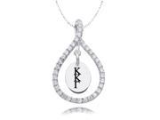 Kappa Kappa Gamma White CZ Figure 8 Style Necklace
