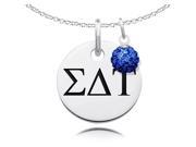Sigma Delta Tau Necklace with Crystal Ball Accent Charm