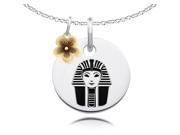 Phi Sigma Sigma Collegiate Necklace with Gold Flower Charm Accent