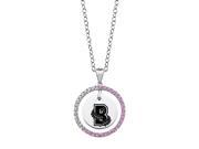 Brown Bears Pink CZ Necklace