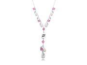 Emory Eagles Pink Crystal and Pearl Necklace