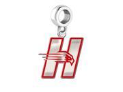 Hartford Hawks Silver Logo and School Color 1 2 Drop Charm