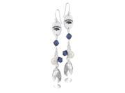 Nevada Reno Wolf Pack Color Crystal and Pearl Earrings