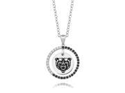 Mercer Bears Black and White CZ Circle Necklace