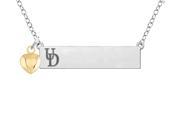 Delaware Blue Hens Bar Necklace with Gold Heart Accent