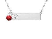 Rutgers Scarlet Knights Bar Necklace with Crystal Ball Accent