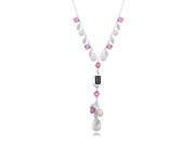 Tulsa Golden Hurricanes Pink Crystal and Pearl Necklace