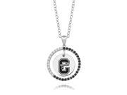 Colgate Raiders Black and White CZ Circle Necklace