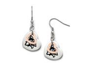 New Orleans Privateers Stainless Steel Two Tone Heart Earrings