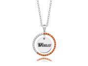 Tennessee Volunteers Orange CZ Circle Necklace in Sterling Silver