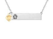 South Dakota Coyotes Bar Necklace with Gold Heart Accent