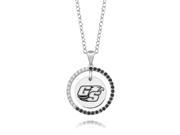 Georgia Southern Eagles Black and White CZ Circle Necklace