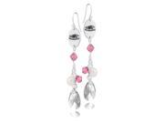 Wisconsin Panthers Pink Crystal and Pearl Earrings