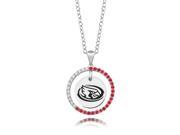 Iowa State Cyclones Red CZ Circle Necklace in Sterling Silver