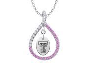 Texas Tech Red Raiders Pink CZ Figure 8 Necklace